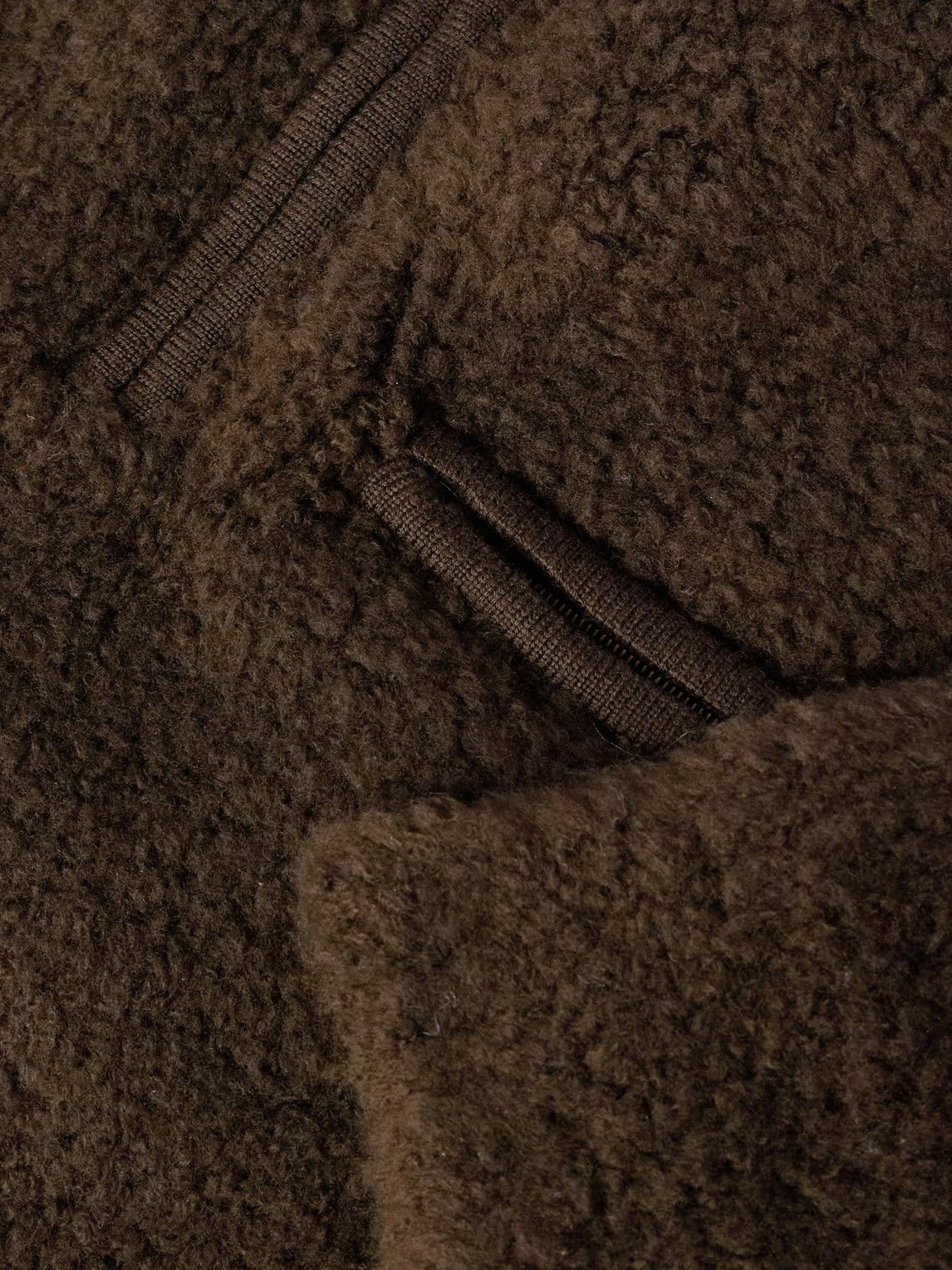 Auralee - Boa Wool-Blend Bouclé Half-Zip Sweater - Brown
