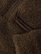 Auralee - Boa Wool-Blend Bouclé Half-Zip Sweater - Brown