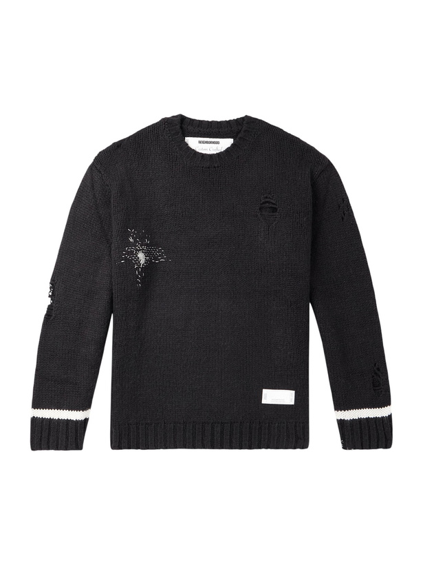 Photo: Neighborhood - Savage Embroidered Woven Sweater - Black