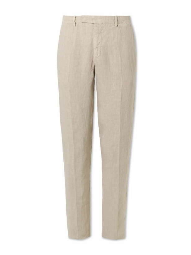 Photo: Boglioli - Slim-Fit Straight-Leg Garment-Dyed Linen Suit Trousers - Neutrals