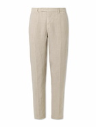 Boglioli - Slim-Fit Straight-Leg Garment-Dyed Linen Suit Trousers - Neutrals