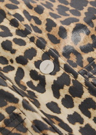 Ganni Leopard-print Waxed Canvas Coat