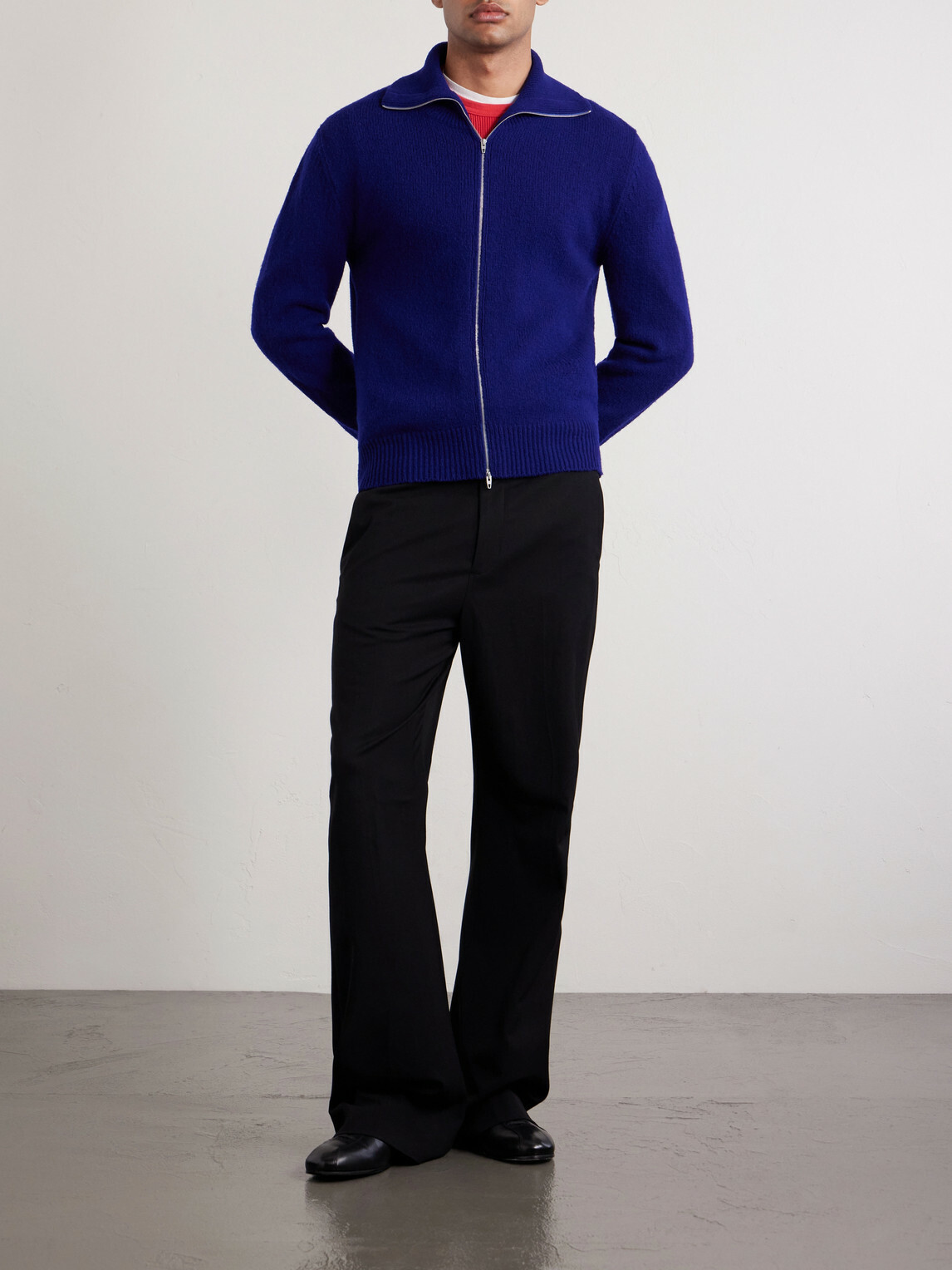 Jil Sander - Zip-Up Wool- Blend Sweater - Blue Jil Sander