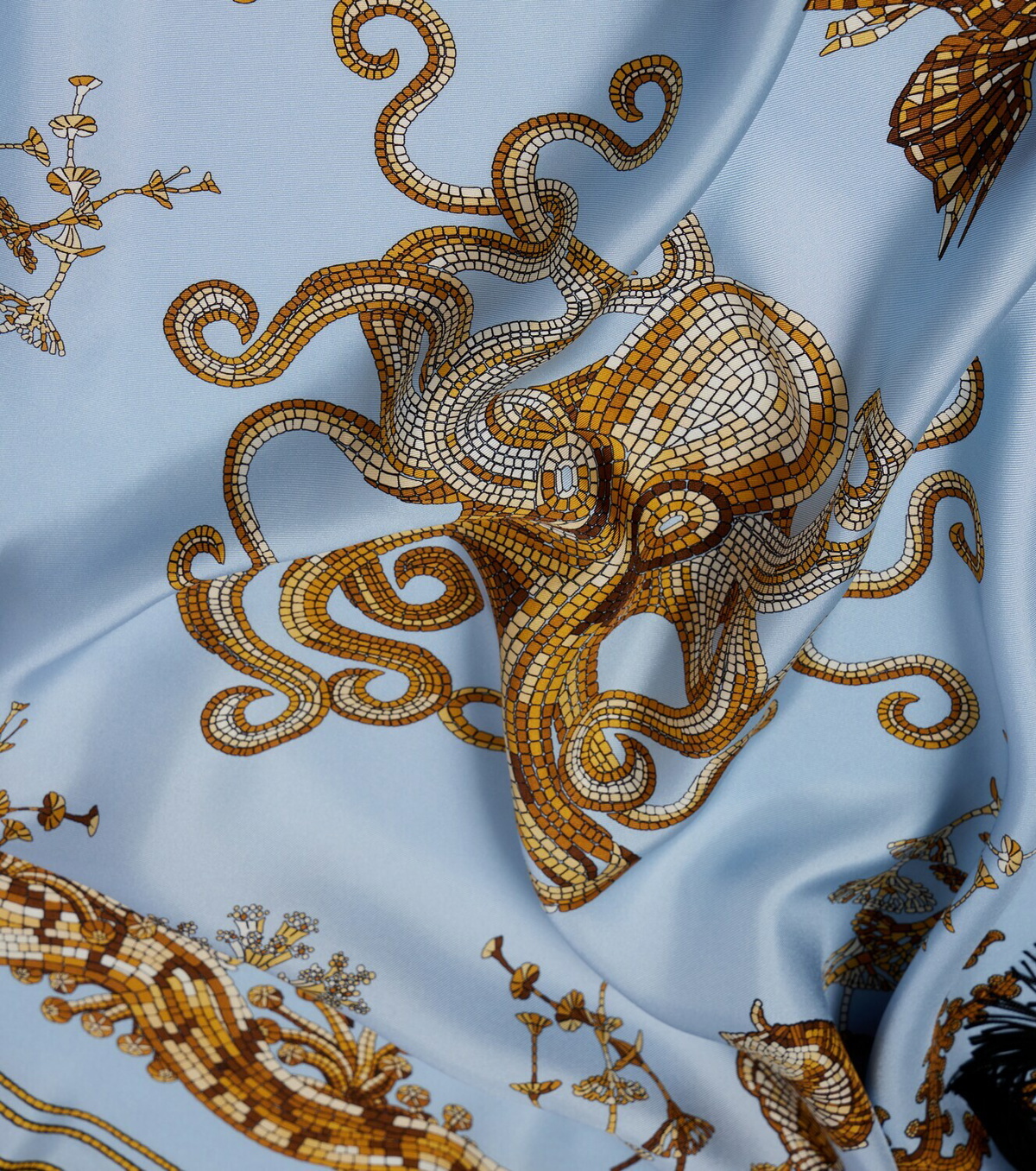 La DoubleJ Fringed printed silk twill scarf