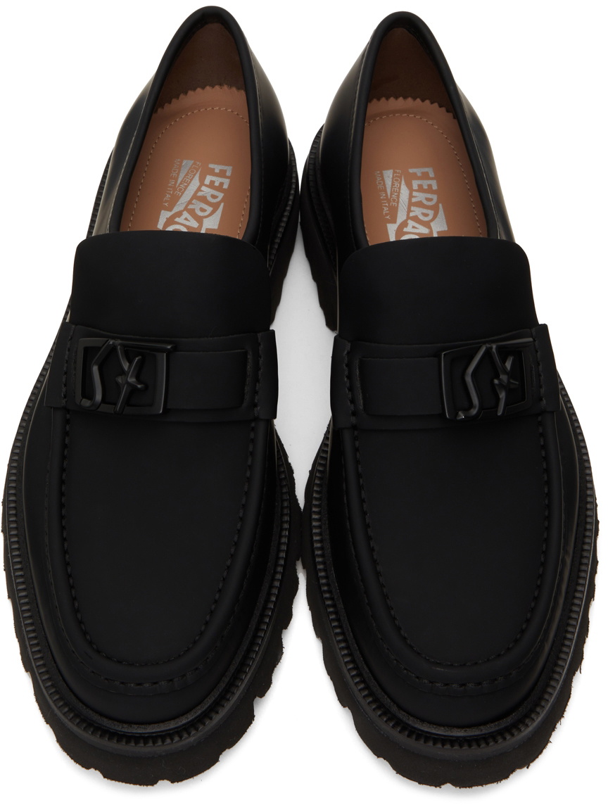 Salvatore Ferragamo Black Nusco Loafers Salvatore Ferragamo