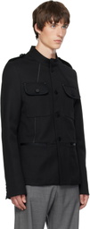 AARON ESH Black Twill Blouson Jacket