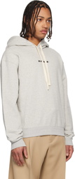 Jil Sander Gray Printed-Logo Hoodie