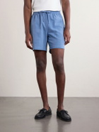 Kardo - Olbia Straight-Leg Cotton Drawstring Shorts - Blue