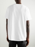 Balmain - Logo-Flocked Cotton-Jersey T-Shirt - White