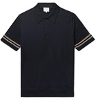 Brioni - Striped Wool and Silk-Blend Polo Shirt - Blue