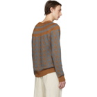 Dries Van Noten Brown and Grey Nepal Sweater