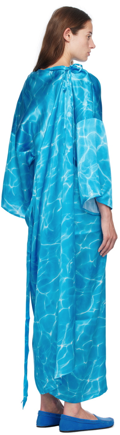 MARIE ADAM-LEENAERDT Blue Peignoir Maxi Dress