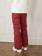 ERL - Straight-Leg Checked Cotton-Twill Down Trousers - Red