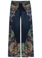 Etro Paisley-print Satin Trousers Black