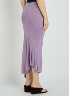 Aaron Esh Fishtail Asymmetric Jersey Midi Skirt Lilac