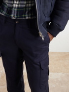 Mr P. - Straight-Leg Wool-Flannel Cargo Trousers - Blue