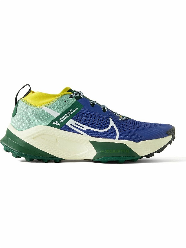 Photo: Nike Running - ZoomX Zegama Rubber-Trimmed Mesh Trail Running Sneakers - Blue