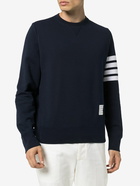 THOM BROWNE - 4-bar Cotton Crewneck Sweatshirt