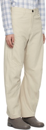 lesugiatelier Beige Curved Silhouette Trousers