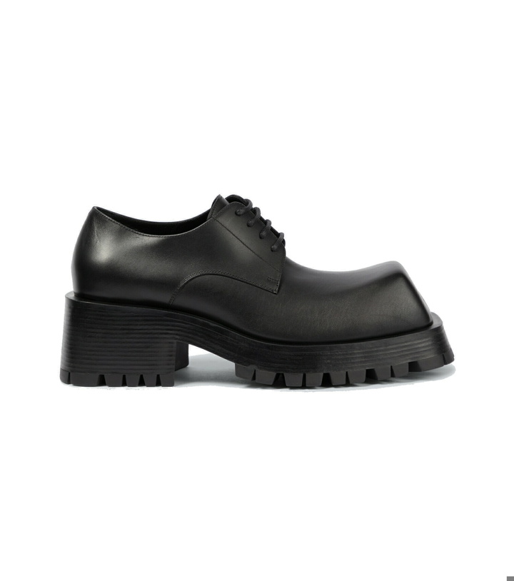 Photo: Balenciaga - Trooper leather Derby shoes