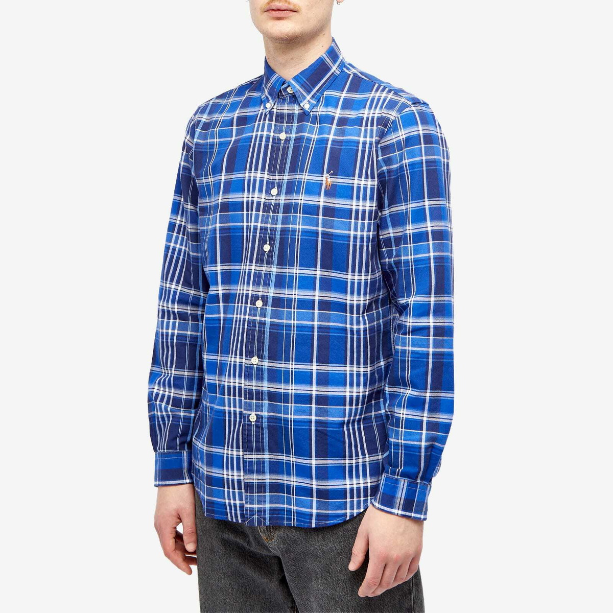 Polo Ralph Lauren Men's Check Oxford Shirt in Blue Multi Polo