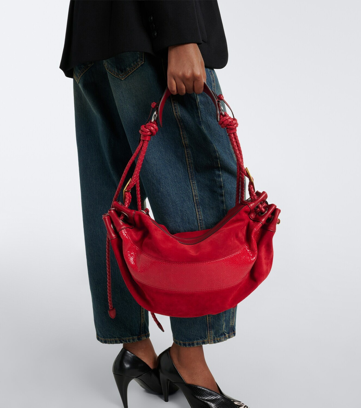 Isabel Marant Maia Medium suede and leather shoulder bag
