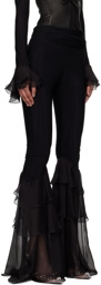 Blumarine Black Ruffle Trousers