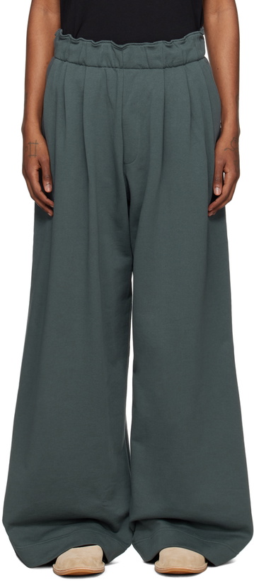 Photo: Dries Van Noten Blue Pleated Sweatpants