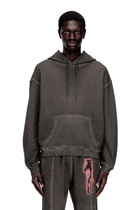 Diesel Hoodie with print and studs - Sweaters Mens in Grey