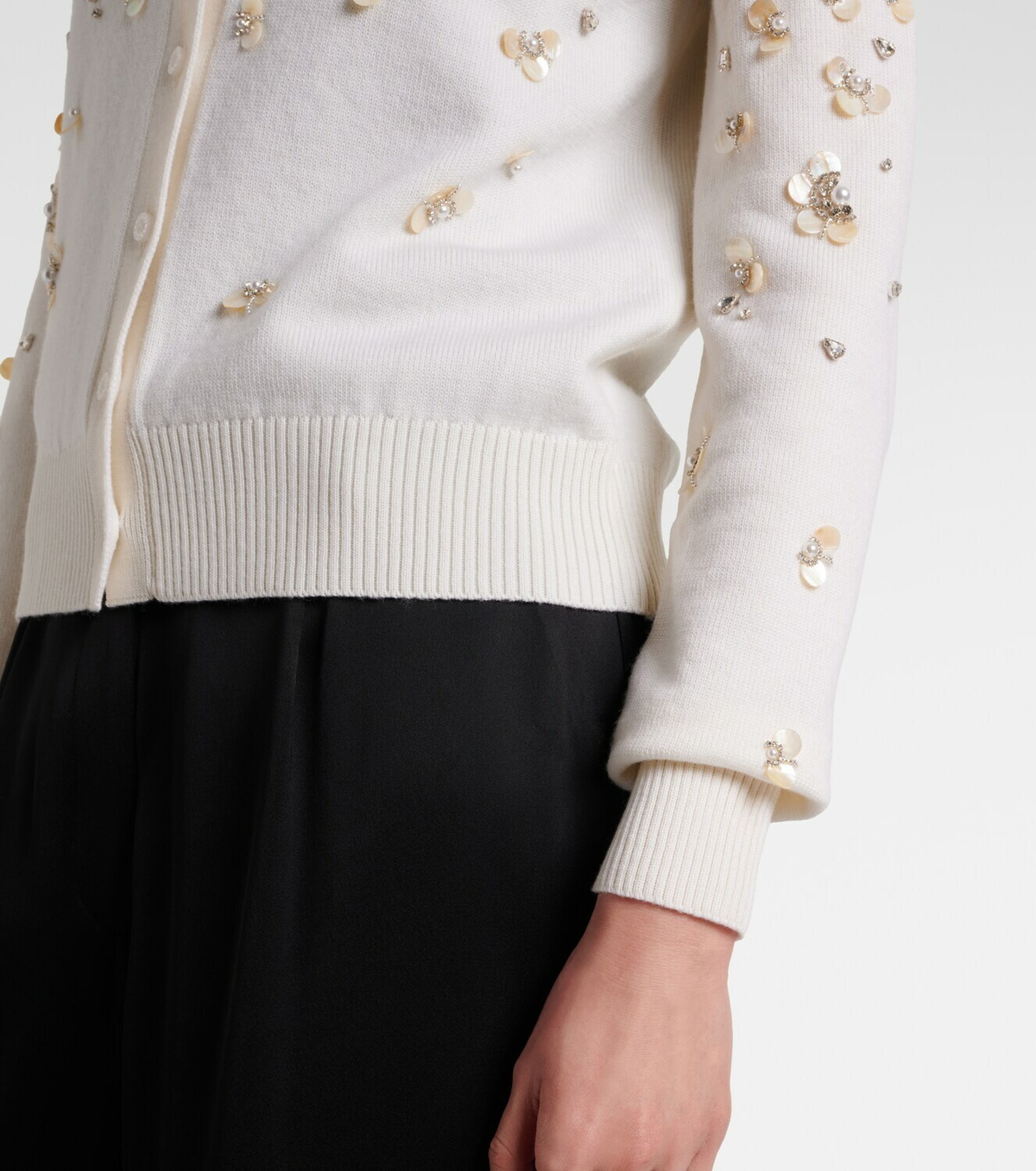 Oscar de la Renta Embroidered virgin wool cardigan