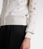Oscar de la Renta Embroidered virgin wool cardigan