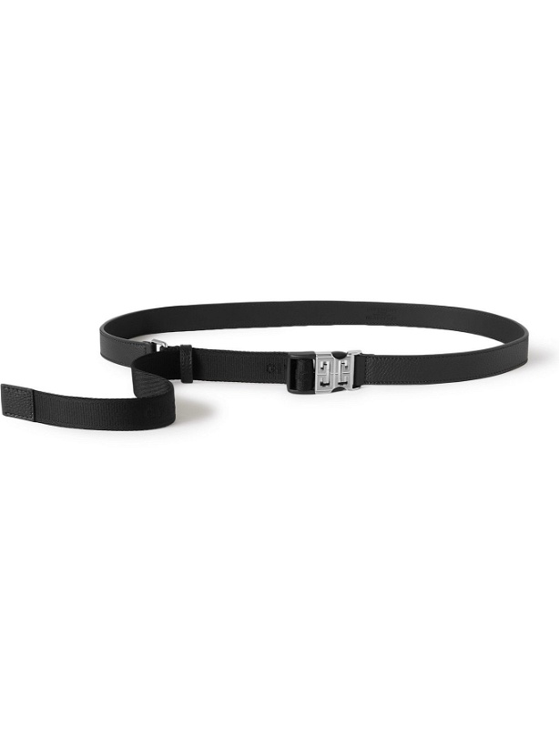 Photo: Givenchy - 2.5cm Logo-Jacquard Canvas and Full-Grain Leather Belt - Black
