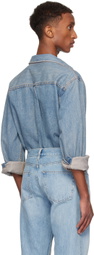 Helmut Lang Blue Curved Classic Denim Shirt