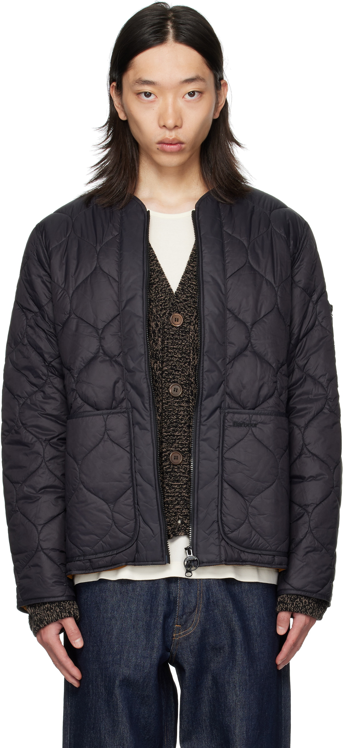 Barbour Black Re-Engineered Utility Liddesdale Quilted Jacket