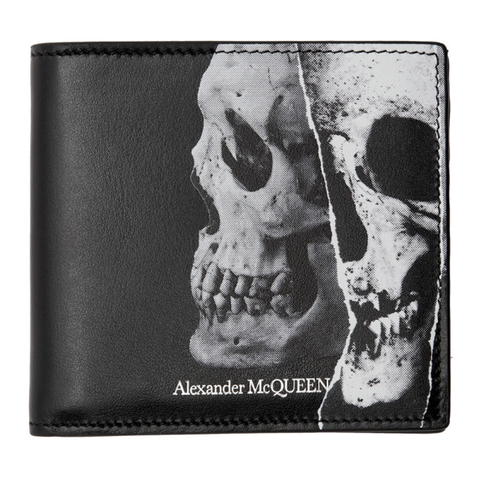 Photo: Alexander McQueen Black Torn Skull Bifold Wallet