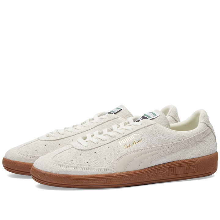 Photo: Puma Men's Vlado Stenzel Hairy Suede Sneakers in Whisper White/Gum