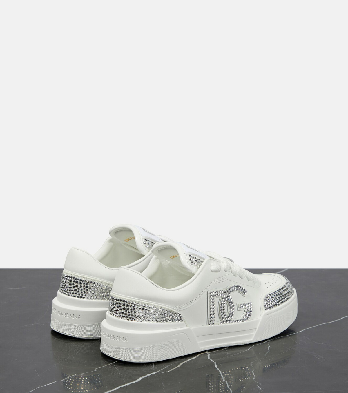 Dolce & gabbana hot sale embellished leather sneakers