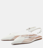 Alaïa Le Cœur patent leather and PU slingback flats