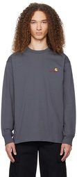 Carhartt Work In Progress Gray American Script Long Sleeve T-Shirt