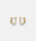 Stone and Strand Knife Edge Kite 14kt gold huggie earrings with diamonds