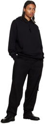 Y's For Men Black Printed Hoodie