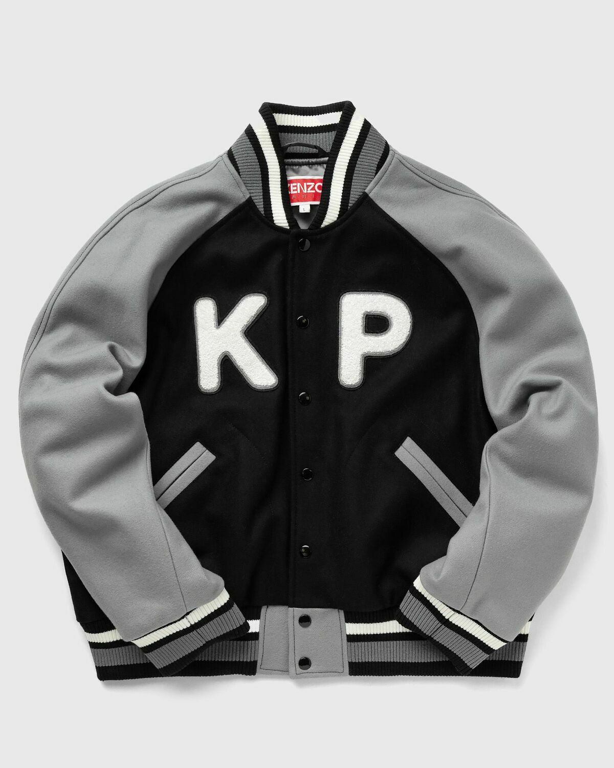 ジャケット・アウター KENZO WOOL VARSITY JACKET BLACK Kenzo Wool Varsity Jacket Black/Grey College Jackets Kenzo