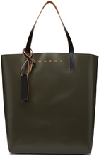 Marni Green & Brown PVC Shopping Tote