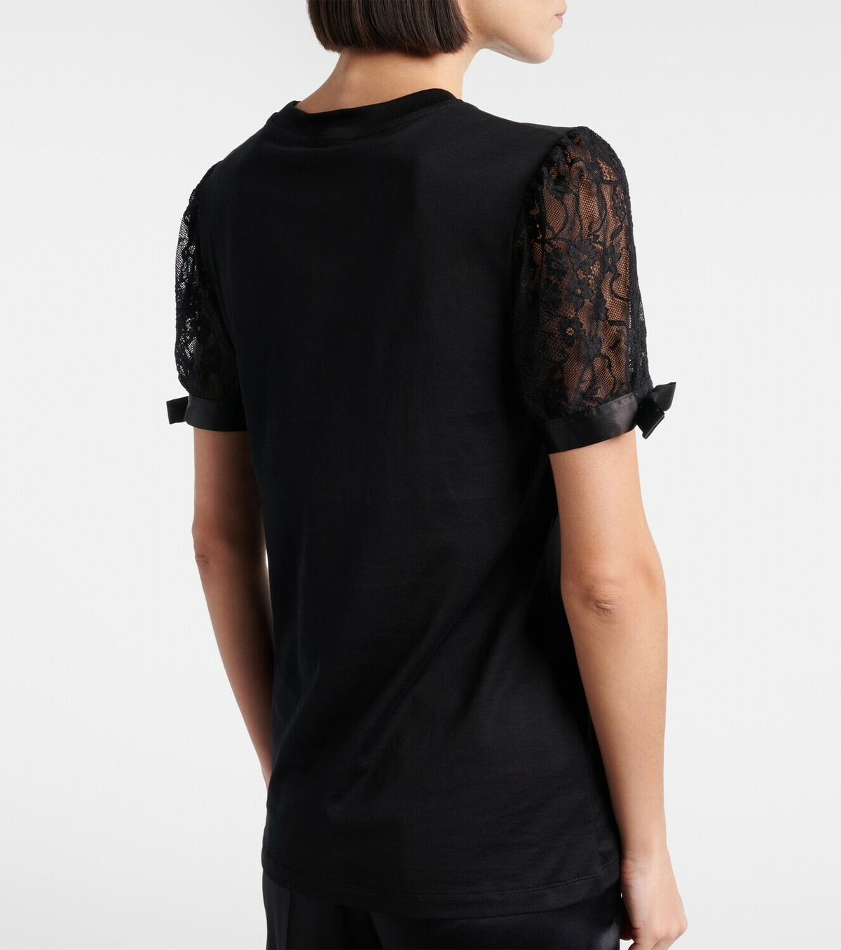 Nina Ricci Lace-trimmed cotton jersey T-shirt