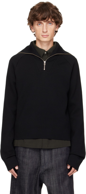 Photo: Omar Afridi Black Knitted Drivers Sweatshirt