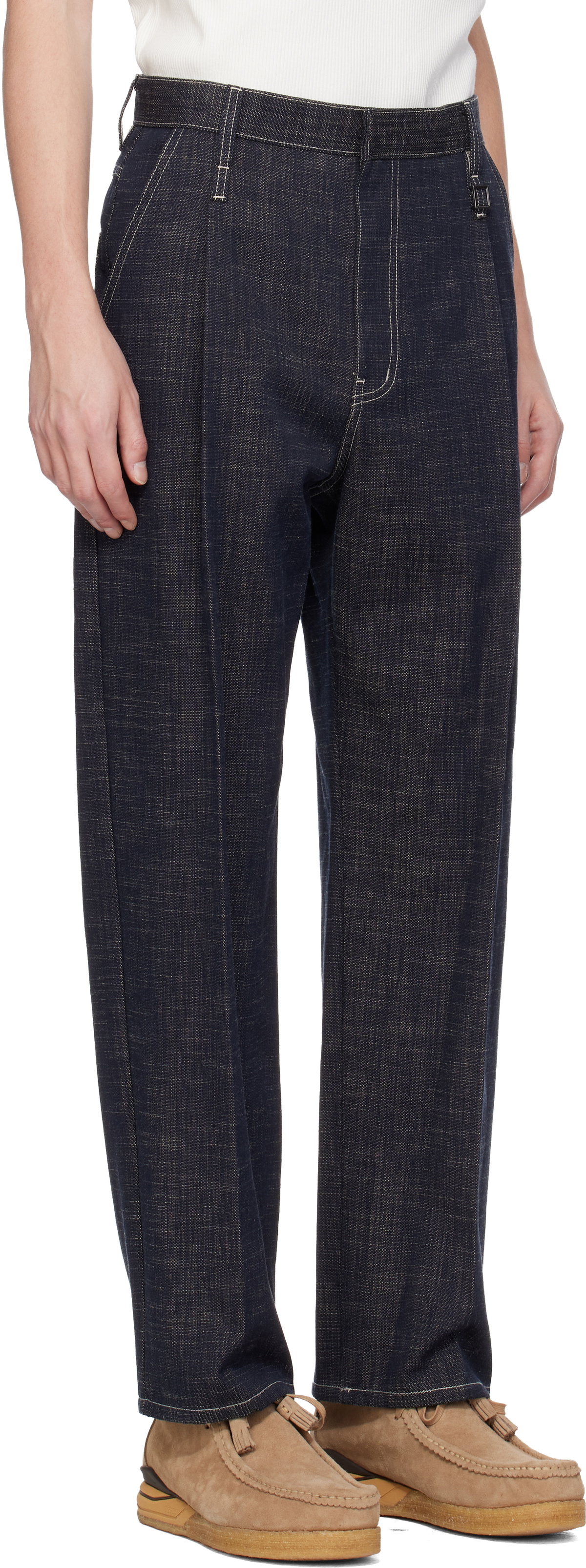 WOOYOUNGMI Navy Pinched Seam Jeans