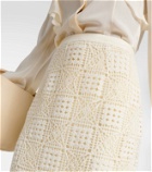 SIR Rayure crochet cotton maxi skirt