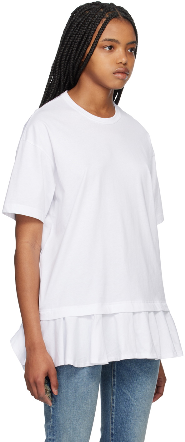 Comme des Garçons Shirt White Ruffled T-Shirt