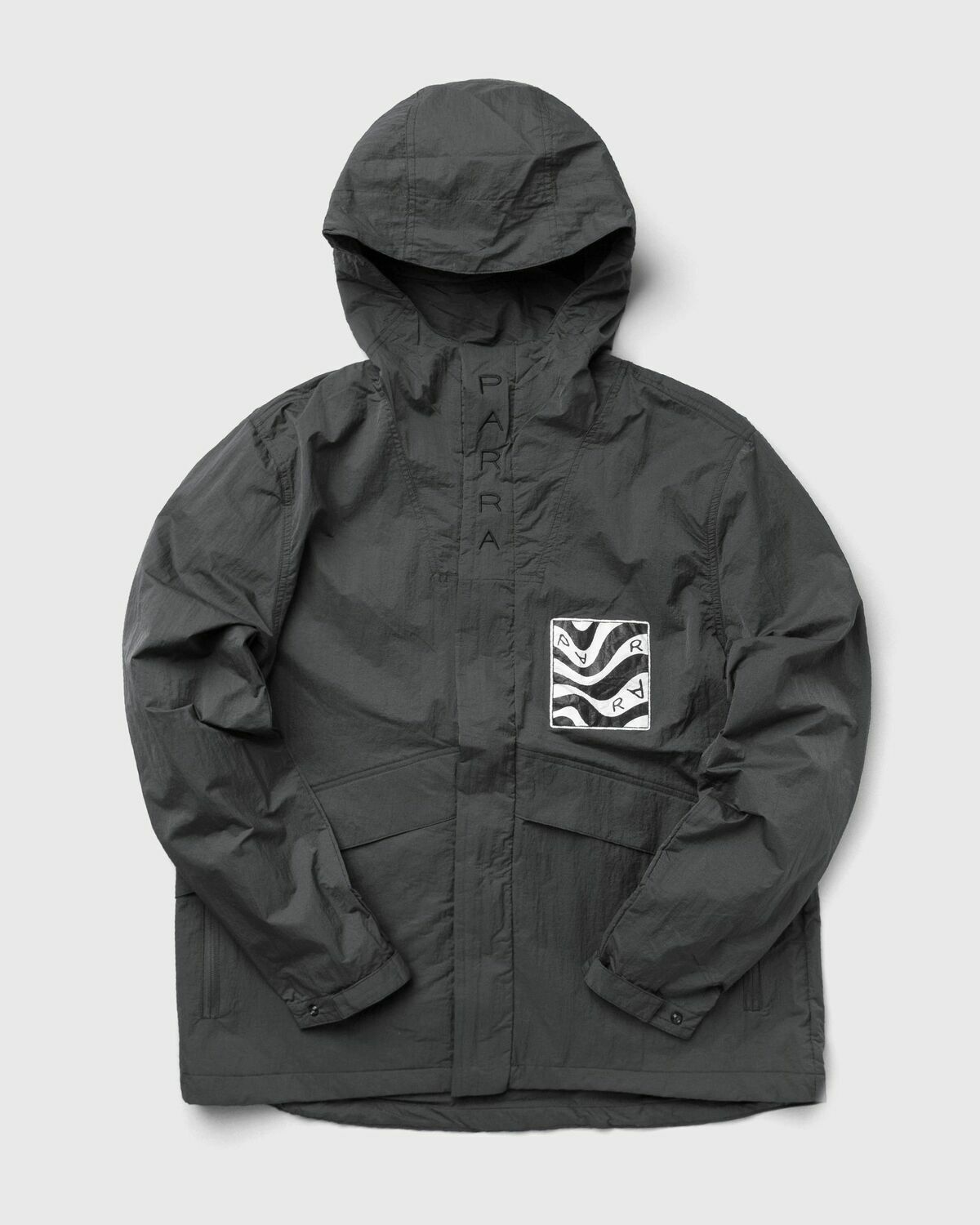 XL！美品！【BY PARRA】 Distorted Logo Jacket By Parra Distorted Logo Jacket Grey Half Zips By Parra