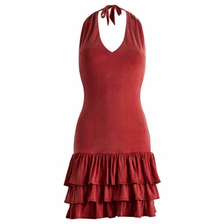 Photo: Peachy Den Women's Kylie Halter Mini Dress in Red Sandstone